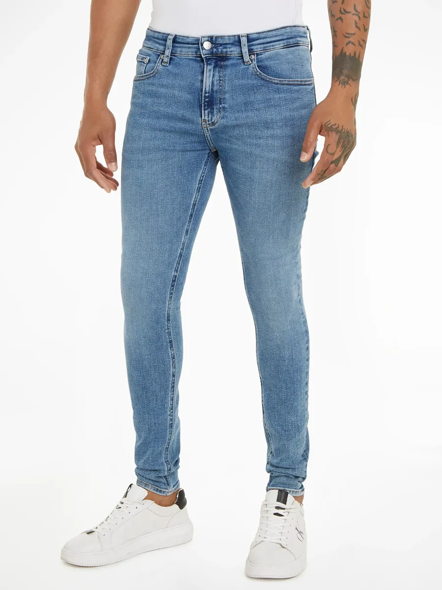 

Джинсы скинни Calvin Klein Jeans SUPER SKINNY классической формы с пятью карманами, джинсовый