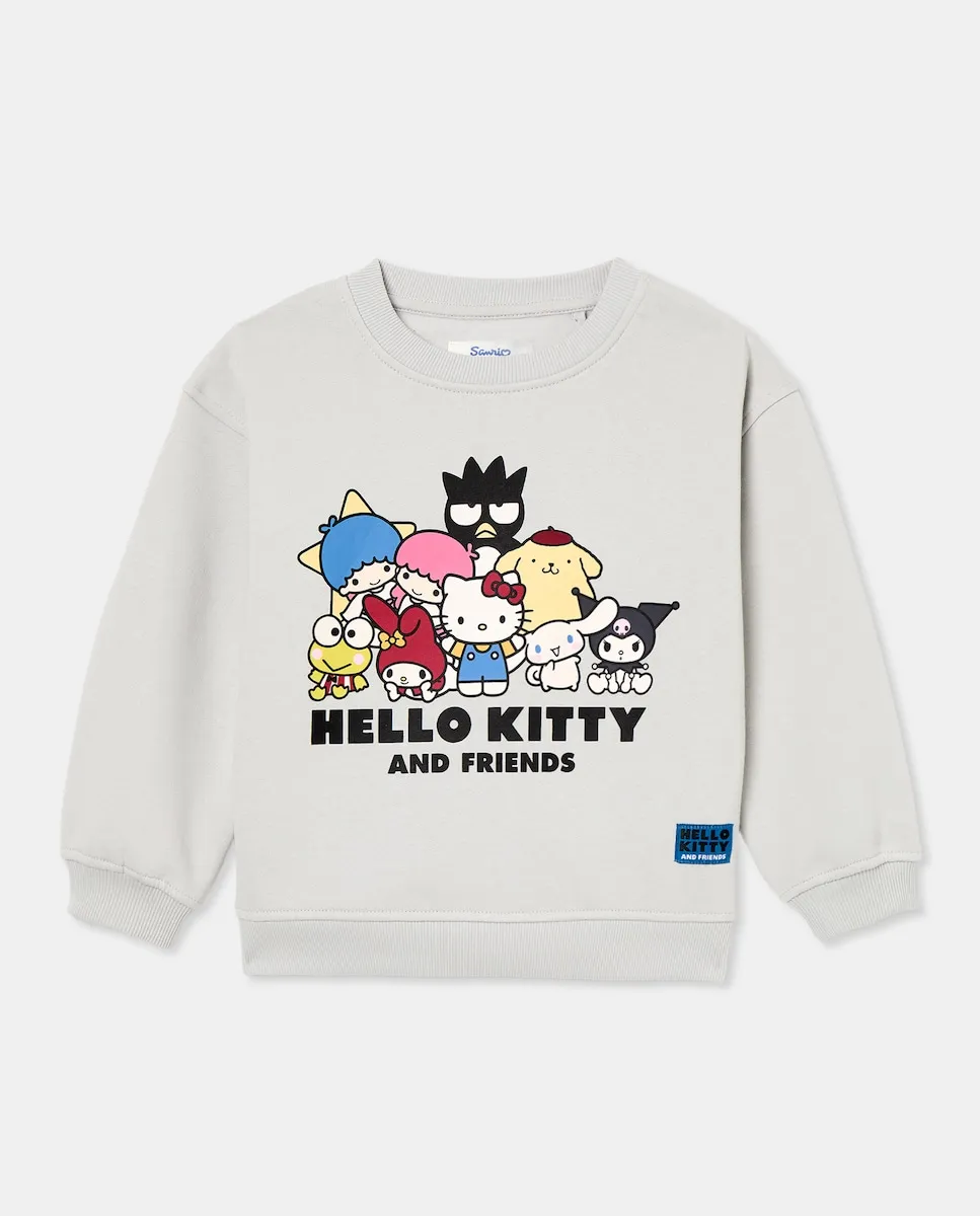

Свитшот с круглым вырезом и местным принтом лицензии HELLO KITTY & FRIENDS для девочки Kids El Corte Inglés, серый