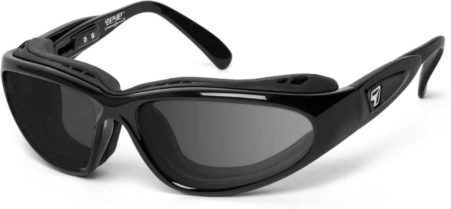 

7 солнцезащитных очков EYE CAPE с ветрозащитной подкладкой и фотохромными линзами для активного отдыха, 100% защита от UVA + UVB излучения 7 EYE, Glossy Black Frame/Clear to Dark Gray Lenses