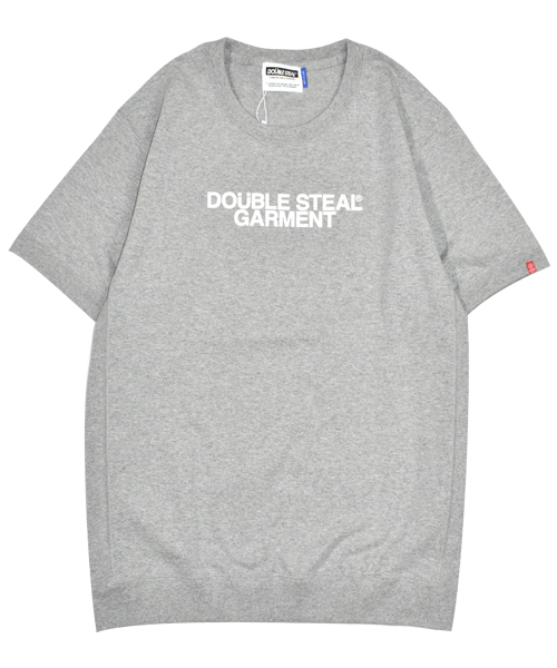 

Футболка с круглым вырезом и ребристой отделкой, бренд DOUBLE STEAL, серый