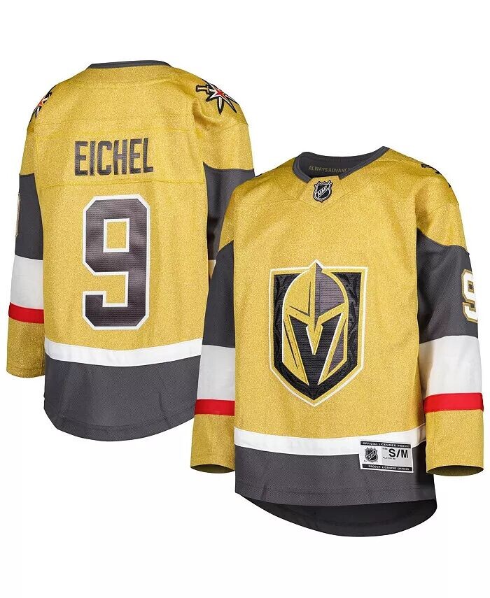 

Футболка Big Boys and Girls Jack Eichel Gold Vegas Golden Knights Home Premier Player Outerstuff, золотой