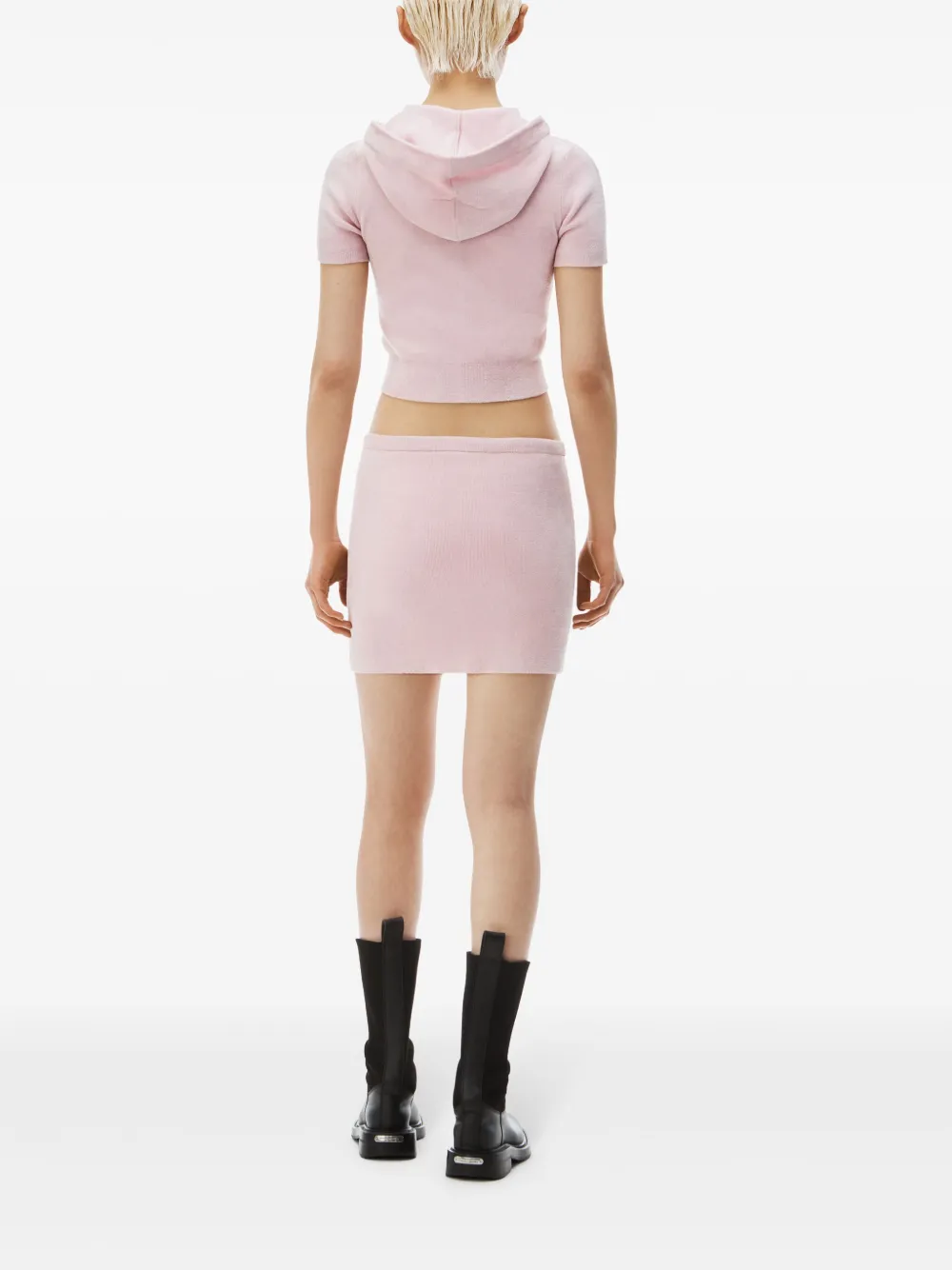 Мини-юбка с тисненым логотипом Alexander Wang, розовый — фото 3