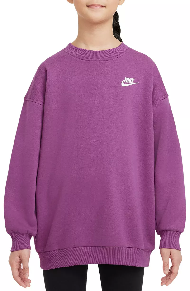 

Большой флисовый свитшот Nike Sportswear Club для девочек, цвет Hot Fuchsia