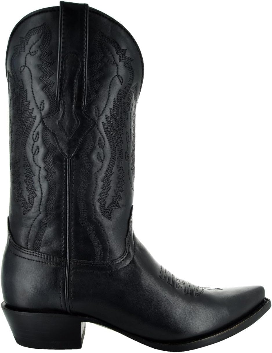 Мужские ковбойские сапоги Soto Boots с зауженным носком, жженый H50030, черный — фото 3