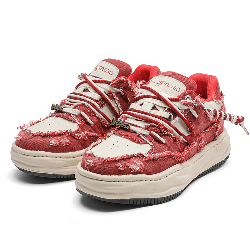 

V05 Низкие скейтерские кроссовки унисекс красные, цвет Red[Women's]