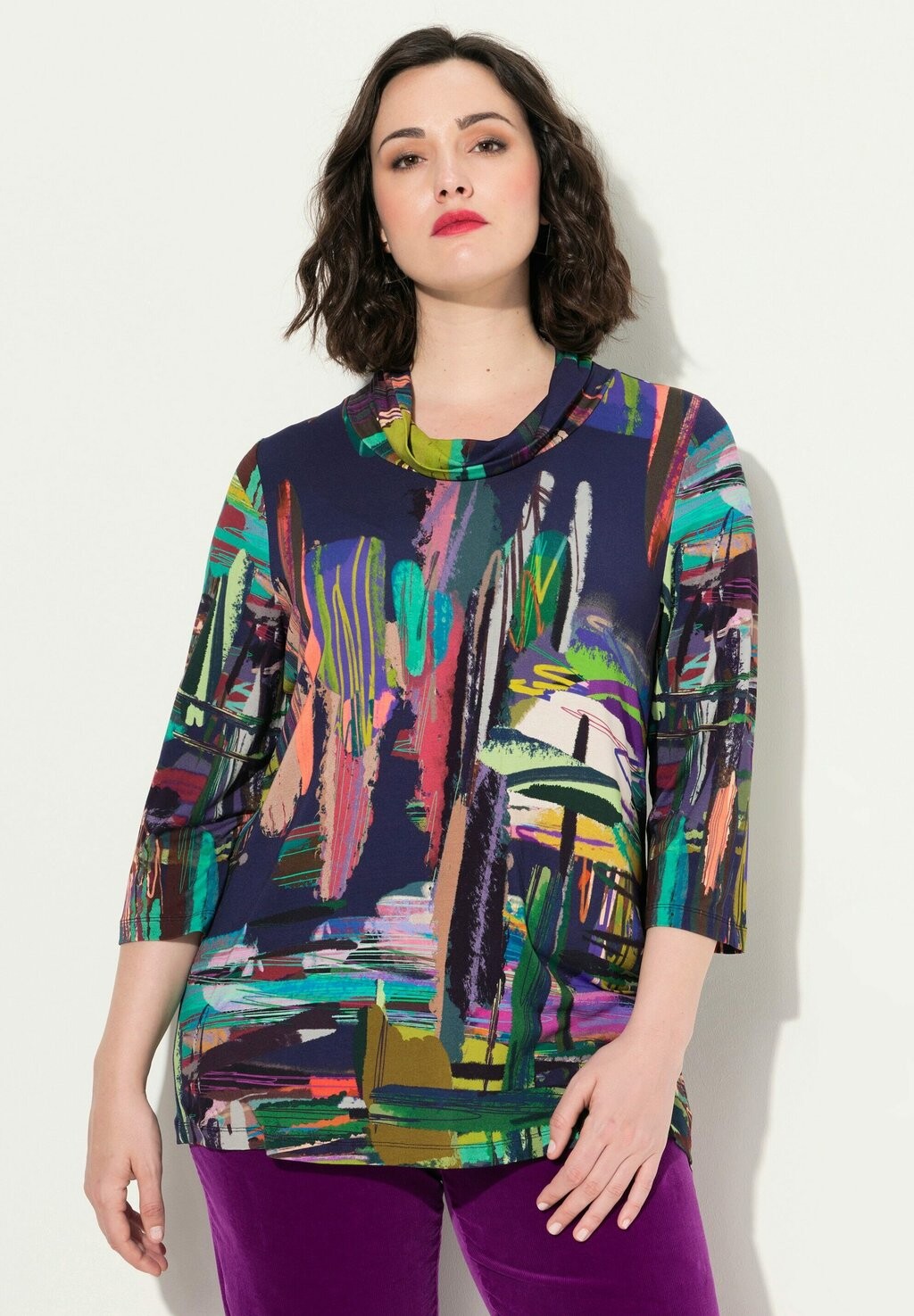 

Футболка с длинным рукавом ABSTRACT LANDSCAPE 3/4 SLEEVE TEE Ulla Popken, темно-синий