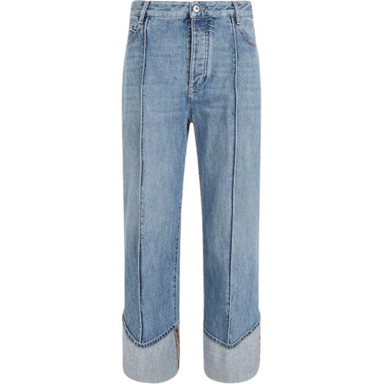 

Повседневные брюки женские синие Bottega Veneta