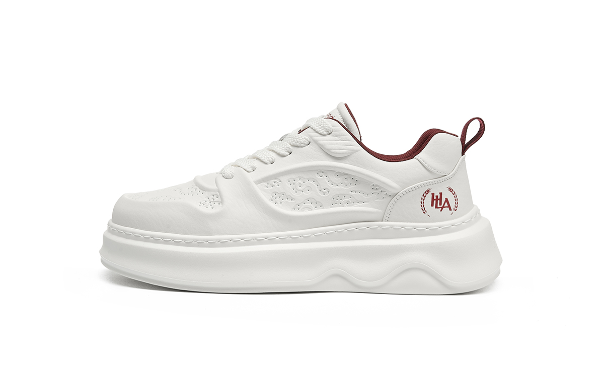 

HLA Мужские низкие скейтерские кроссовки бело-красные [дышащие], цвет White Red[Breathable]