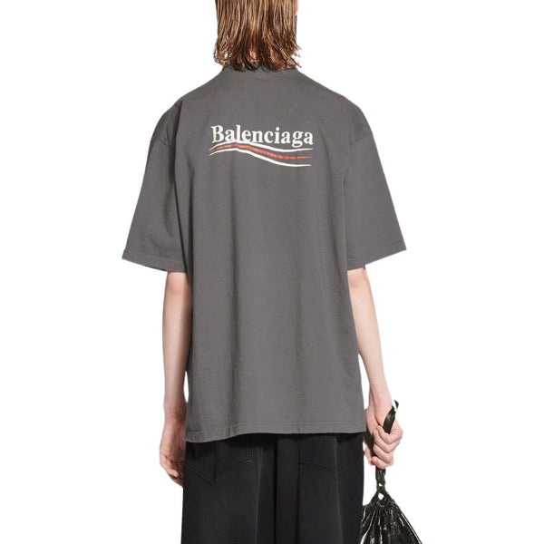 Футболка political campaign t-shirt 'grey' Balenciaga, серый — фото 4