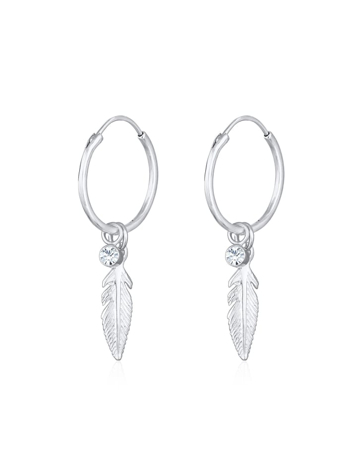 

Elli Серьги из серебра 925 пробы с пером в серебряной оправе