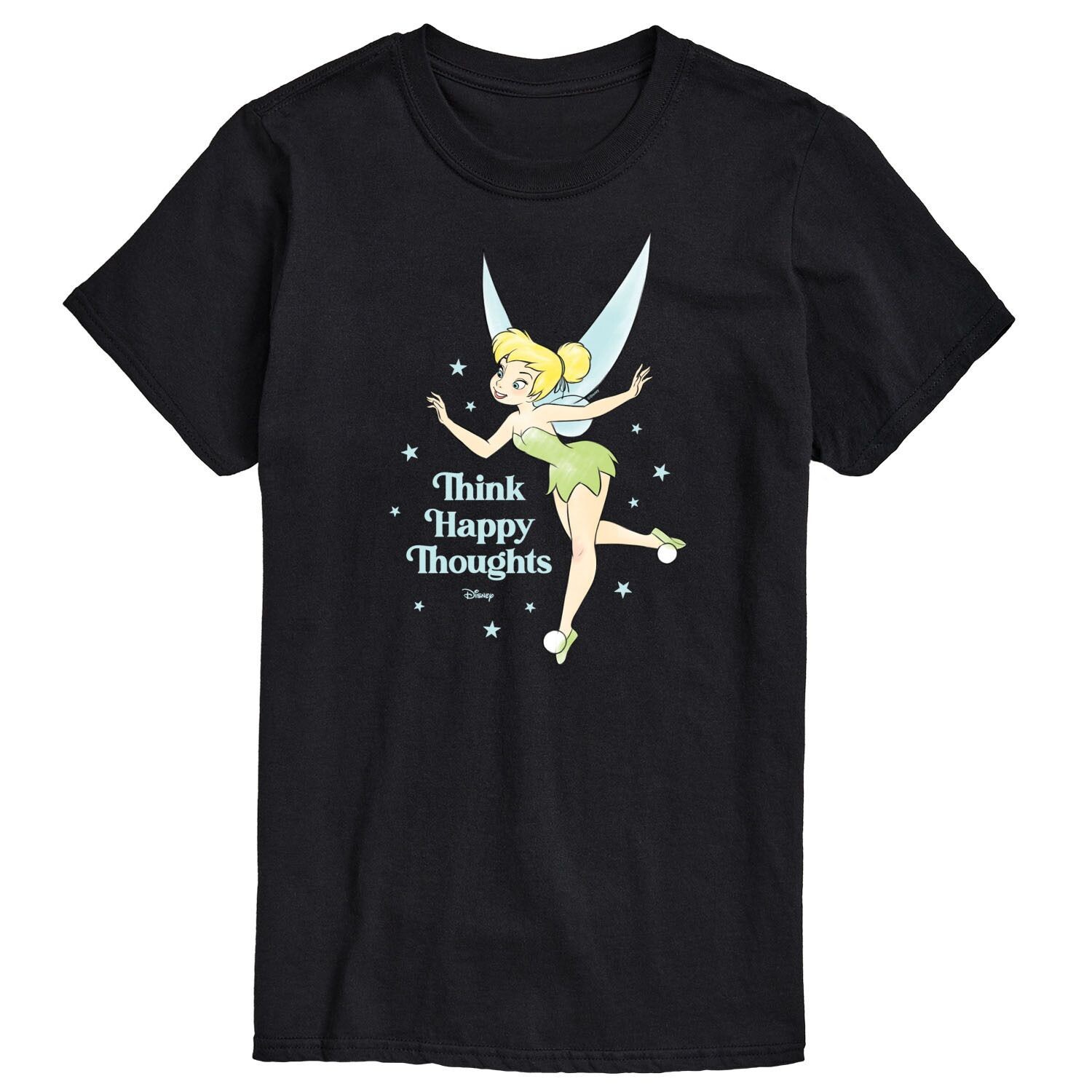

Футболка с рисунком Disney's Tinker Bell Big & Tall Happy Thoughts, Black Licensed Character, черный
