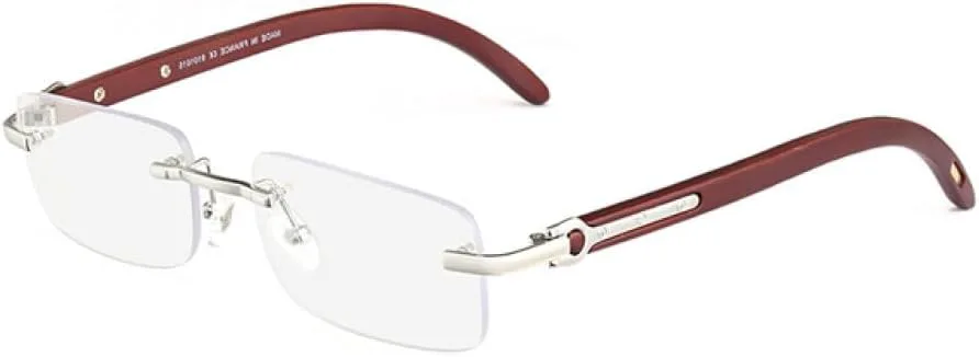 

Мужские солнцезащитные очки MUTYNE без оправы, прямоугольные, деревянные, в стиле панк, квадратные, в коробке, с защитой от УФ-излучения UV400, C02 Silver White