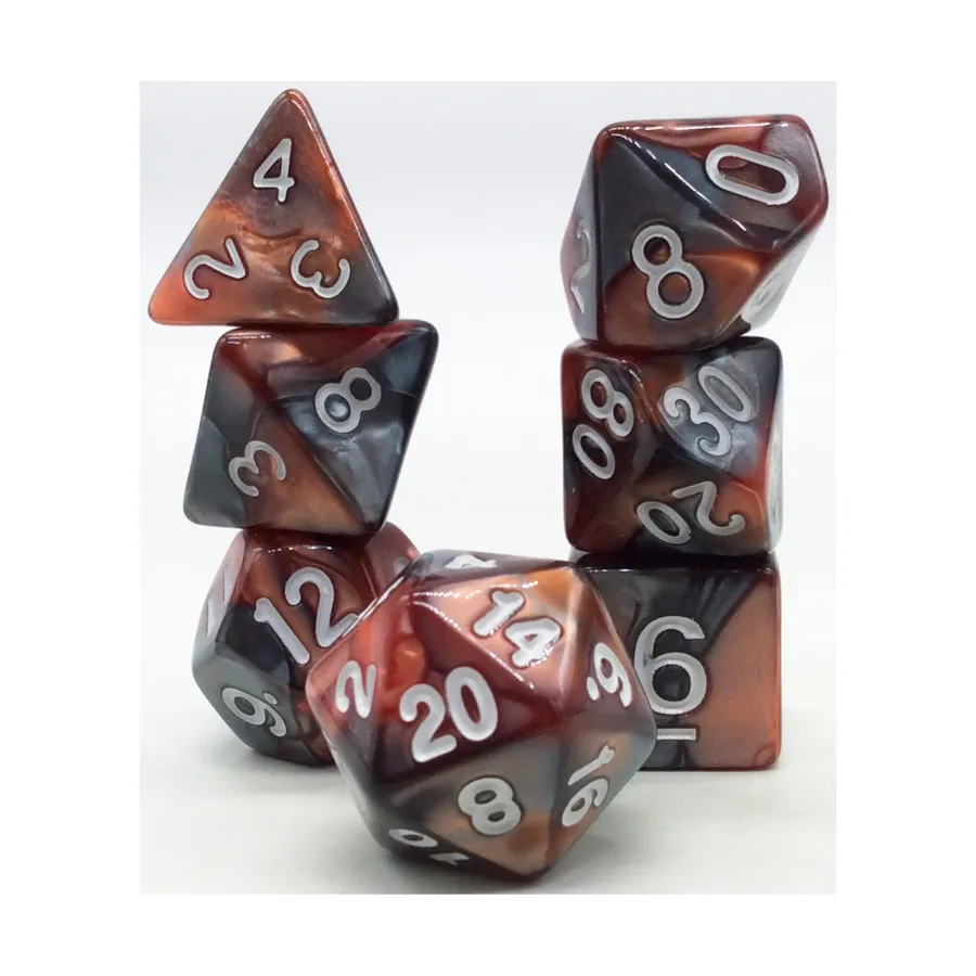 

Набор Poly — красный и черный с белым (7), Dice - Twins, 16mm Poly Sets