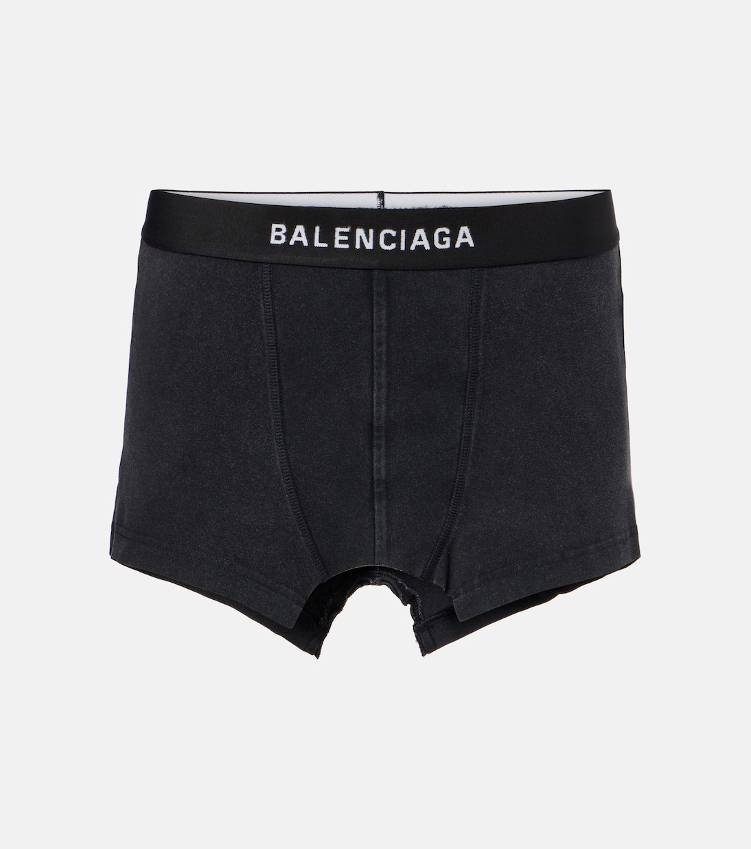 

Юбка-мини из хлопкового джерси с логотипом Balenciaga, Faded Washed Black