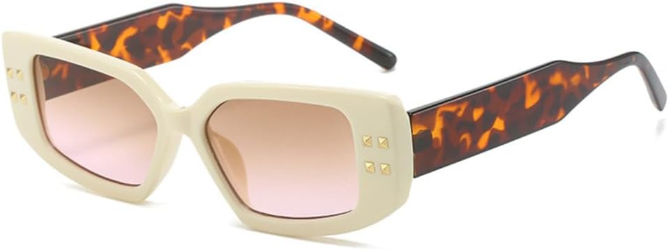 

Ретро-солнцезащитные очки квадратной формы для женщин и мужчин, модные винтажные солнцезащитные очки с заклепками, градиентная защита от УФ-излучения UV400. Модные очки MTZJH, C6