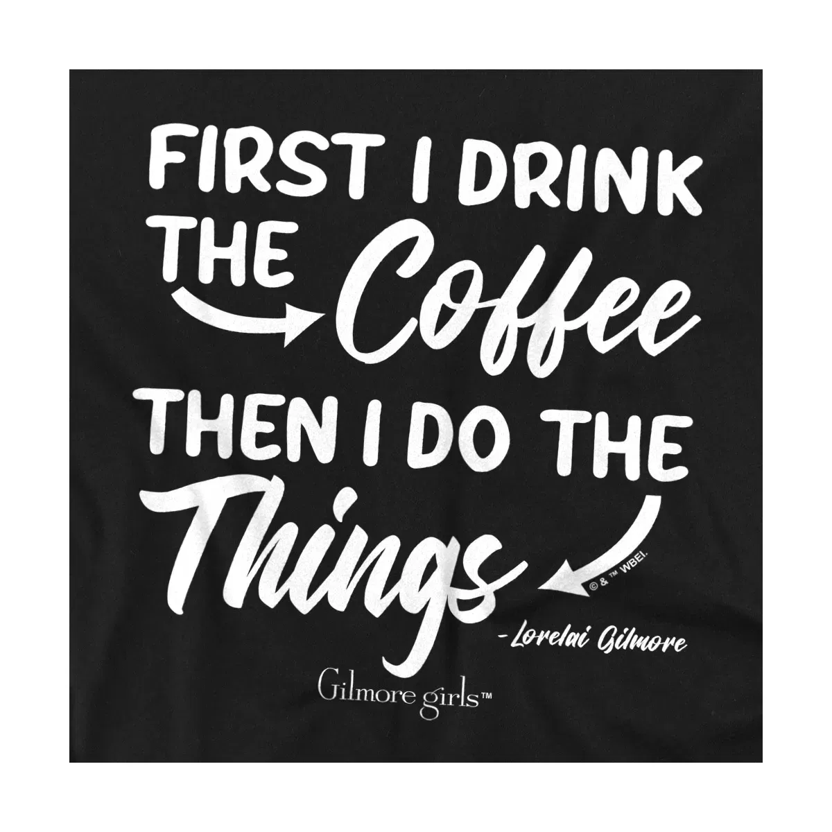 Детское боди с коротким рукавом с принтом Gilmore Girls First I Drink the Coffee Gilmore Girls, Black — фото 2