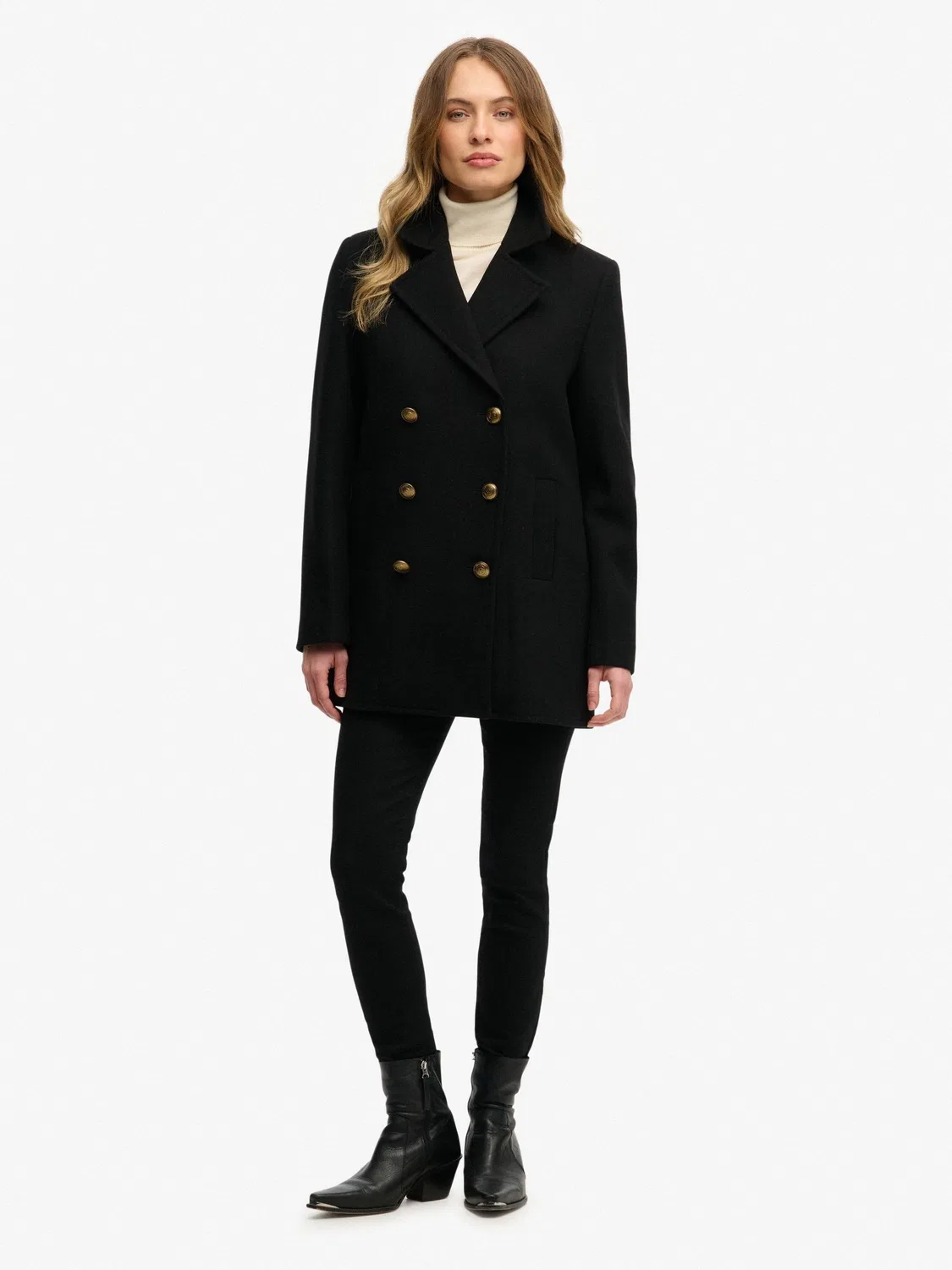 Пальто двубортное Superdry Black — фото 2