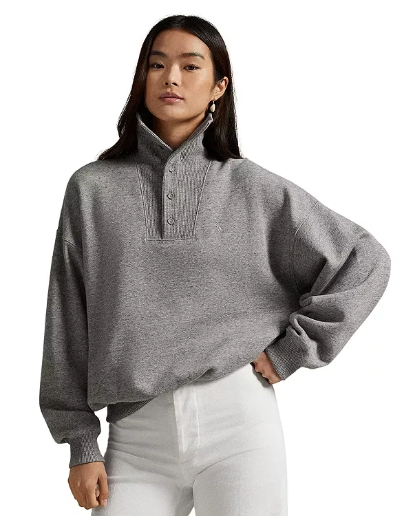 Женский свитшот с принтом Ralph Lauren, Grey Heather