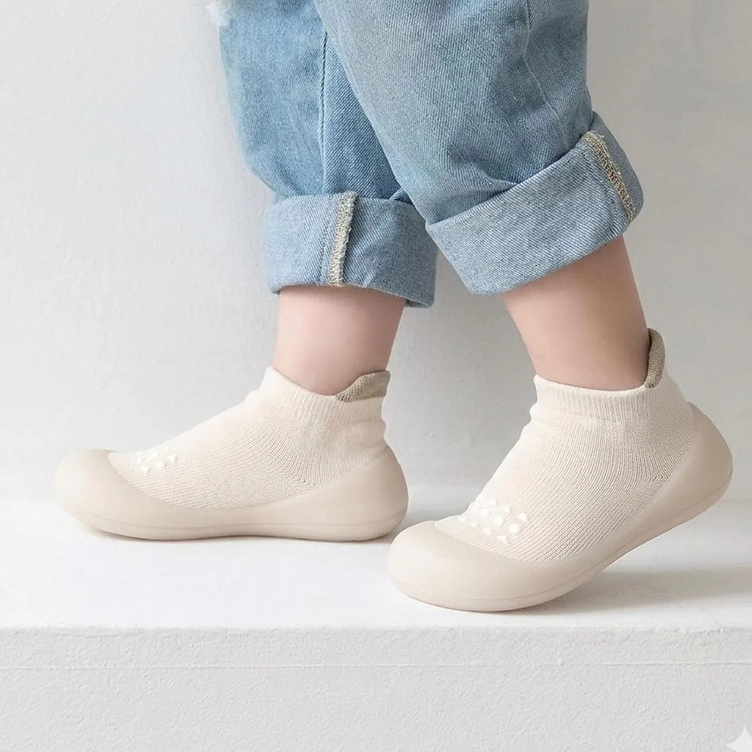 Детские дышащие кроссовки с мягкой резиновой подошвой BACSAC, Beige — фото 2