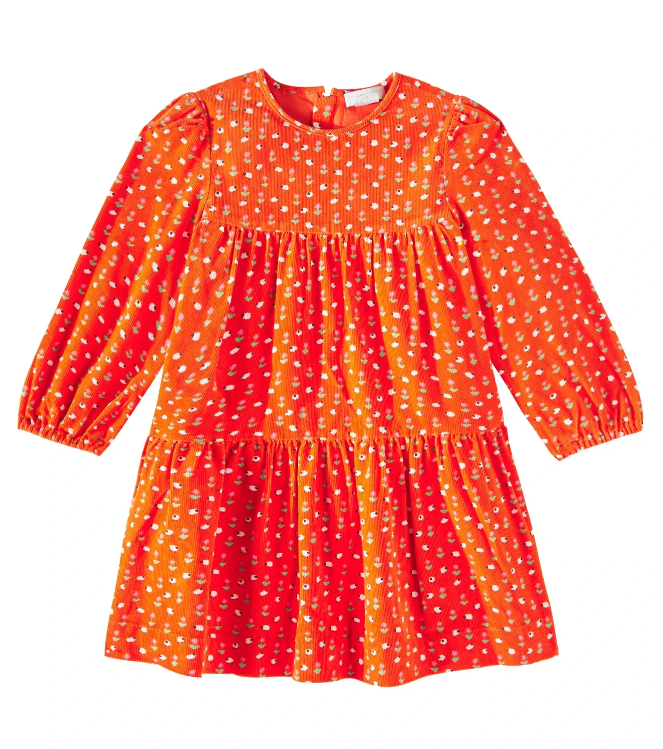 Платье из вельвета с принтом Stella McCartney Kids, красный