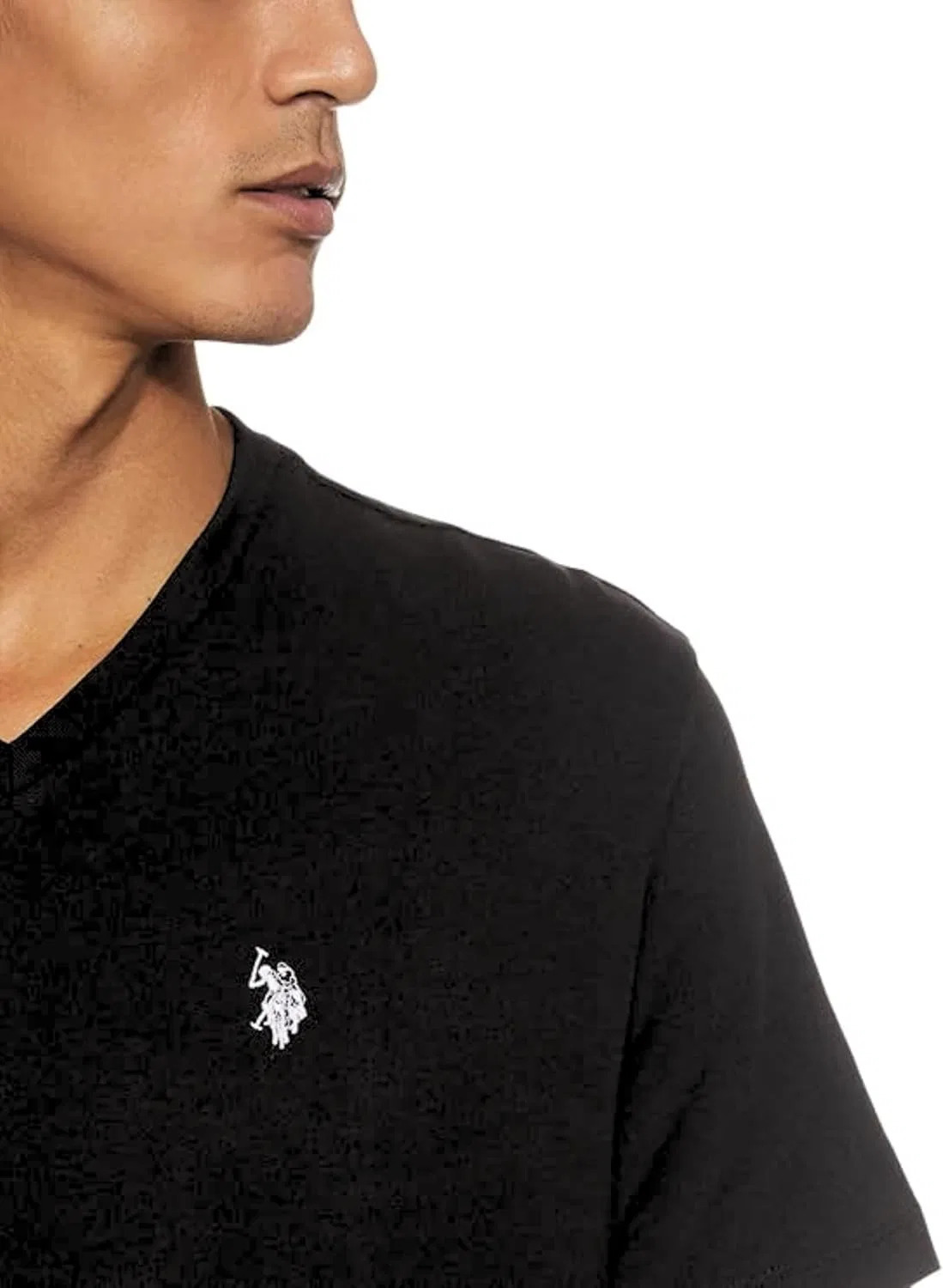 Мужская футболка с V-образным вырезом U.S. Polo Assn., Black/Black/Black — фото 3