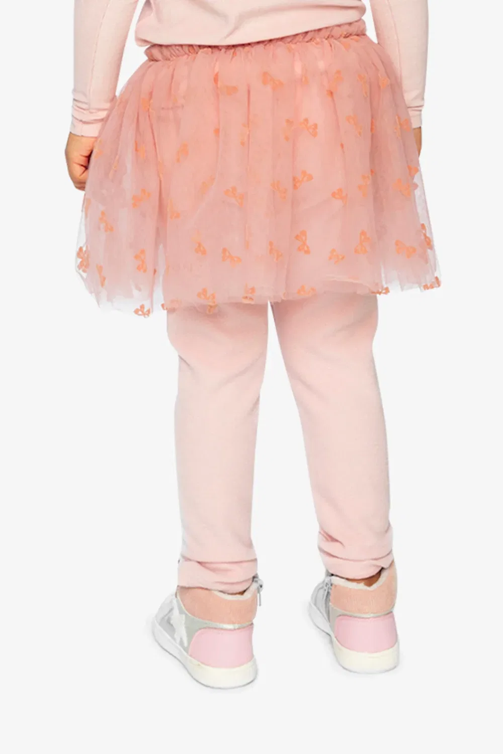 Детские леггинсы с юбкой из тюля Deux par Deux, Pale Dusty Pink — фото 4