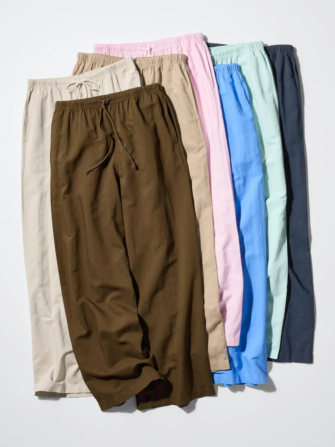 Брюки удлиненные из смесового льна Uniqlo, светло-зеленый — фото 2