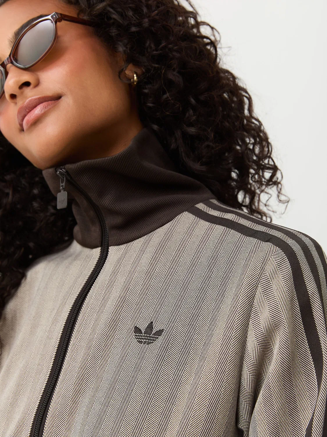 Куртка спортивная Tracktop OG Tweed, adidas Originals, светло-коричневый — фото 4