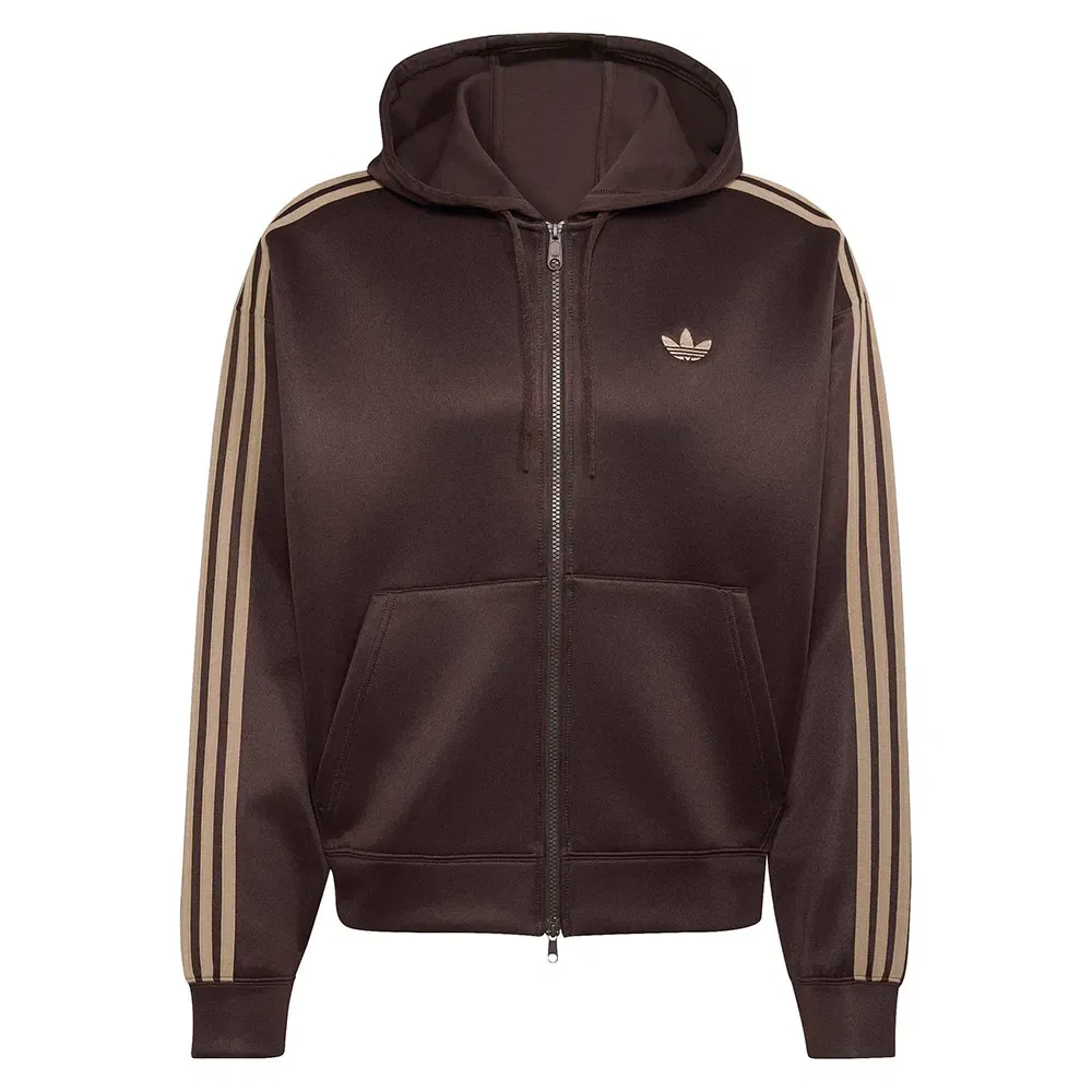 Худи оверсайз на молнии Adicolor Spacer Adidas Originals, коричневый — фото 3
