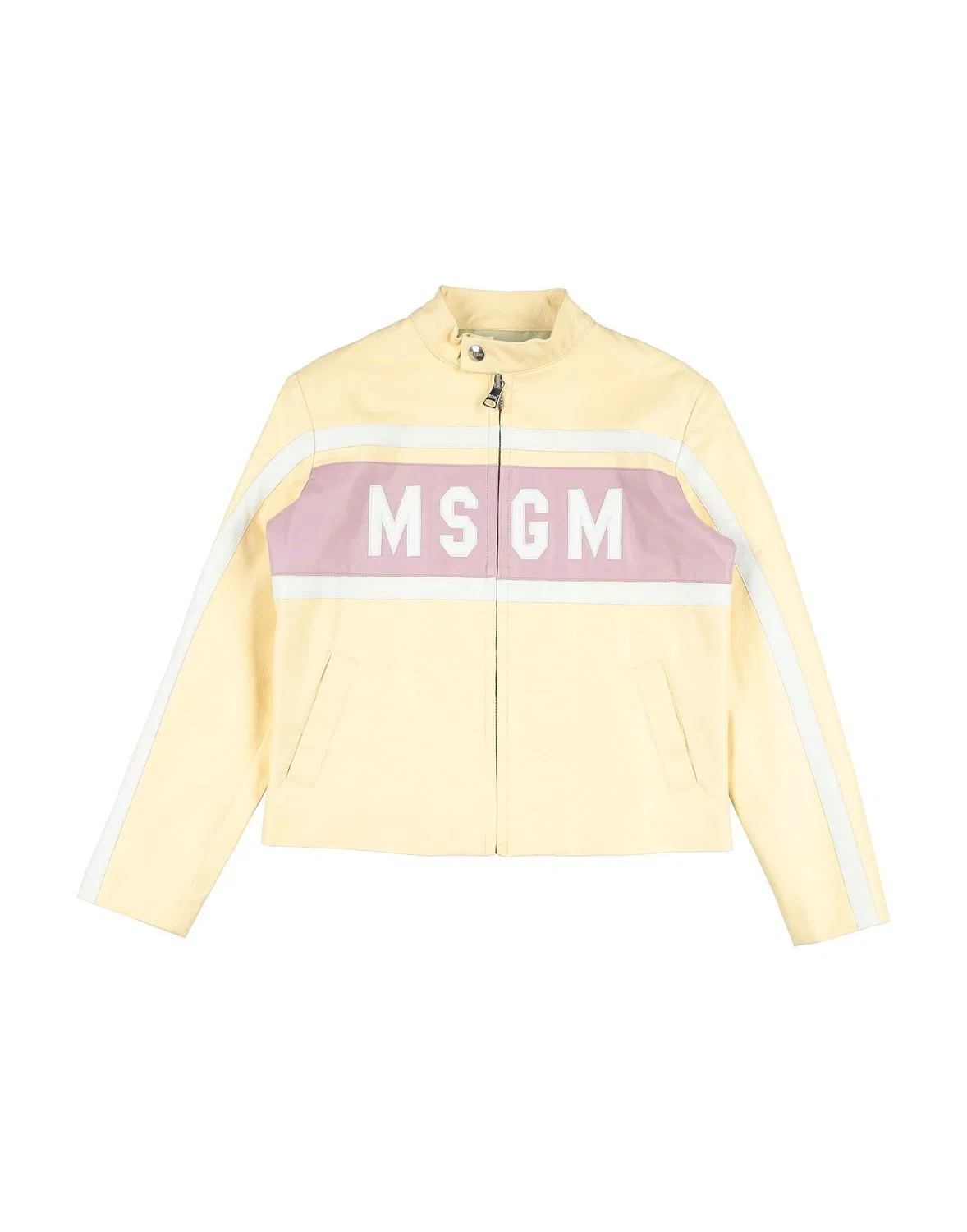 Куртка из искусственной кожи с принтом Msgm, светло-желтый