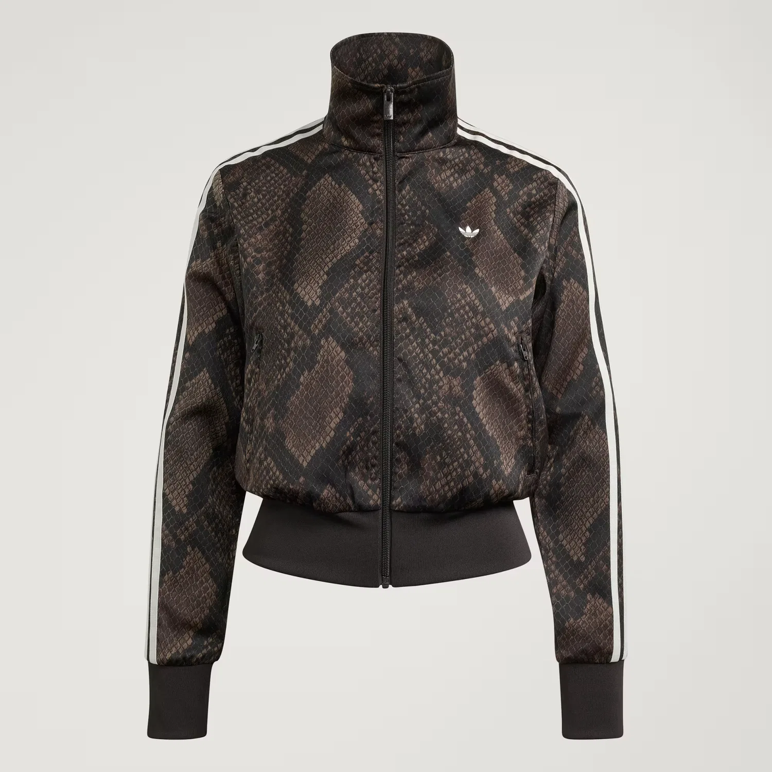 Женская спортивная куртка с атласным принтом под змеиную кожу Firebird Adidas Originals, Earth Strata/Aurora Coffee — фото 4