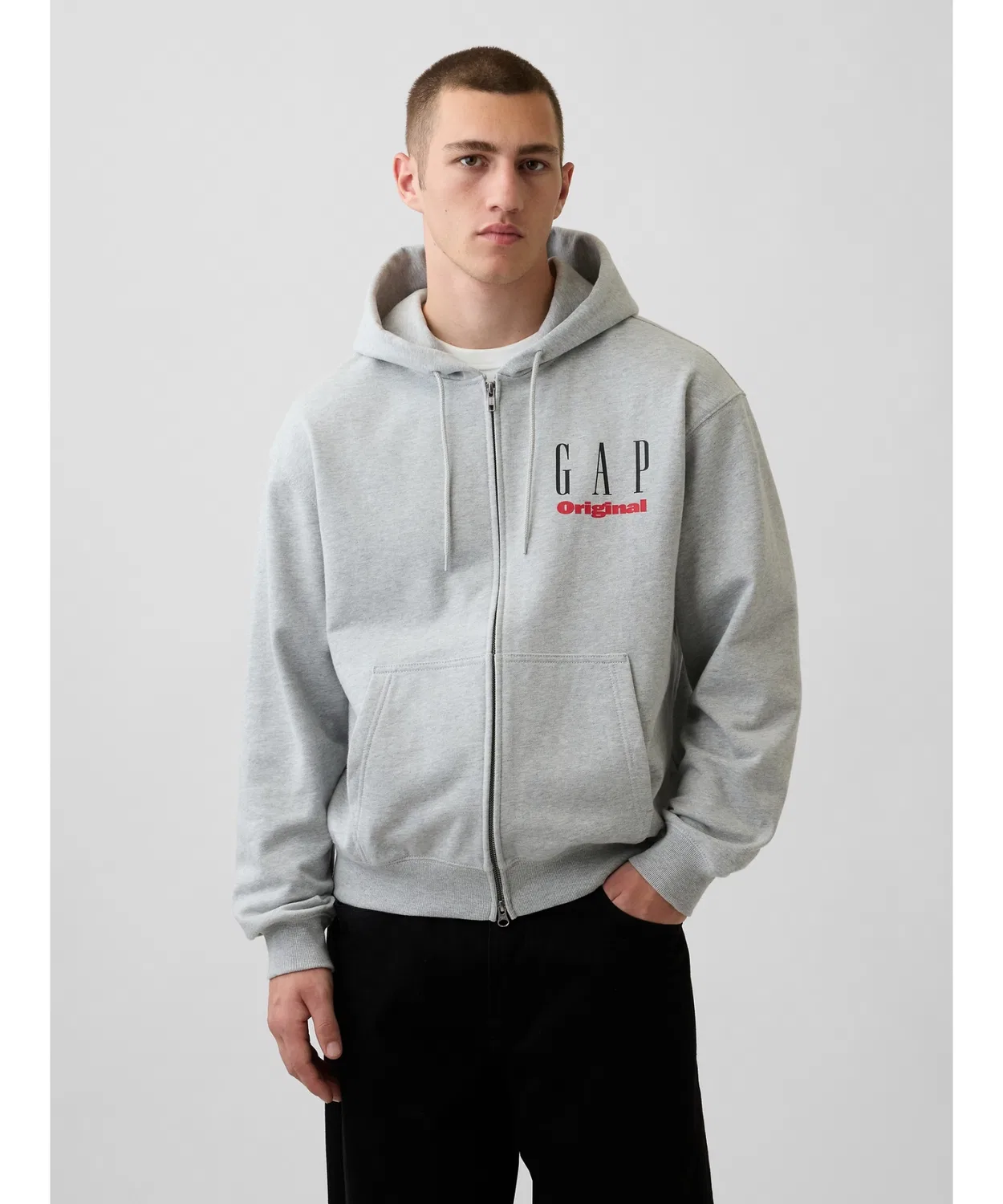 Женский худи с капюшоном и молнией, оверсайз GAP, Grey