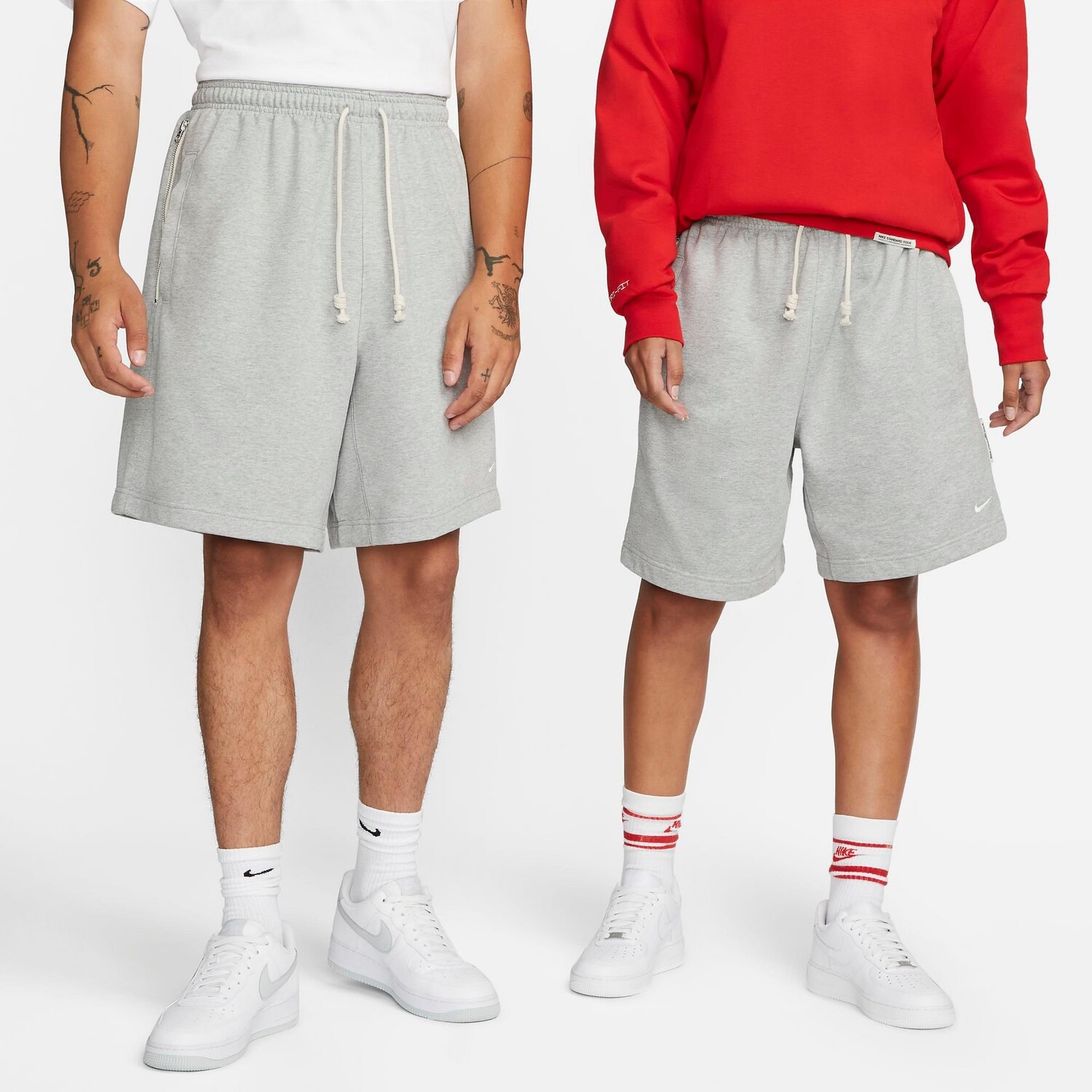 Мужские шорты Nike Dri-FIT Standard Issue из ткани френч терри, серый — фото 2