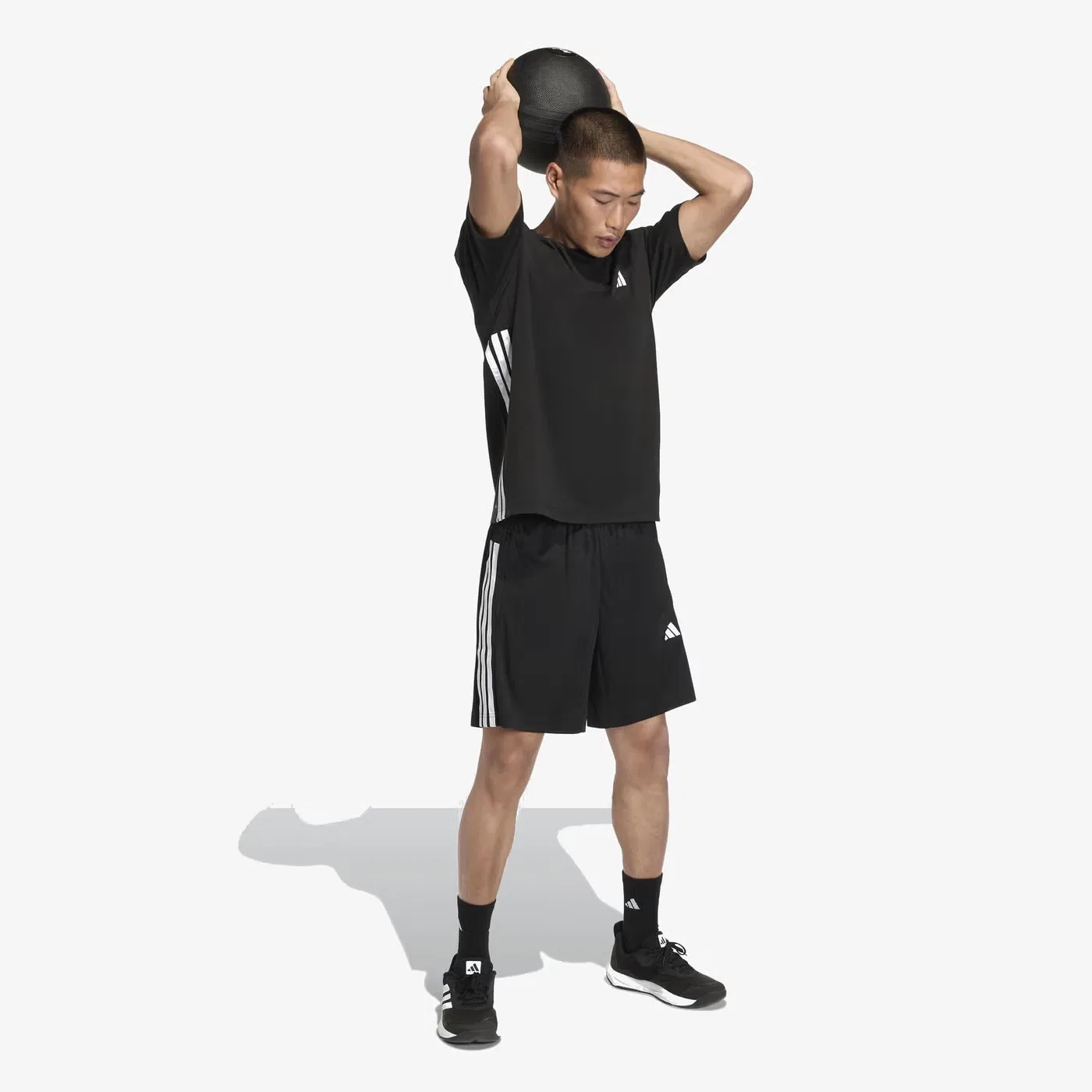Футболка с принтом Workout Essentials Feelready 3 Stripes Adidas, черный — фото 4