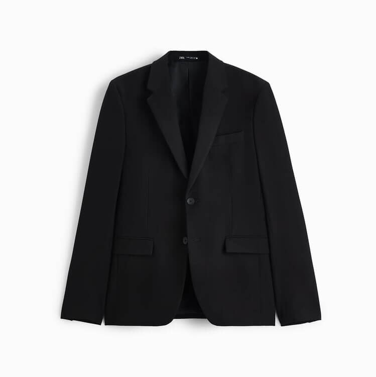 Пиджак Zara Slim-Fit Suit, черный
