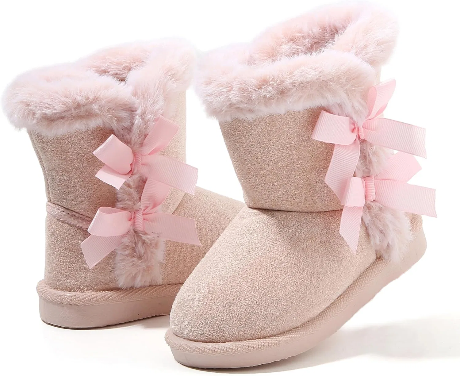 Детские зимние ботинки для девочек и мальчиков Femizee, Pink Bow Pull-On — фото 4