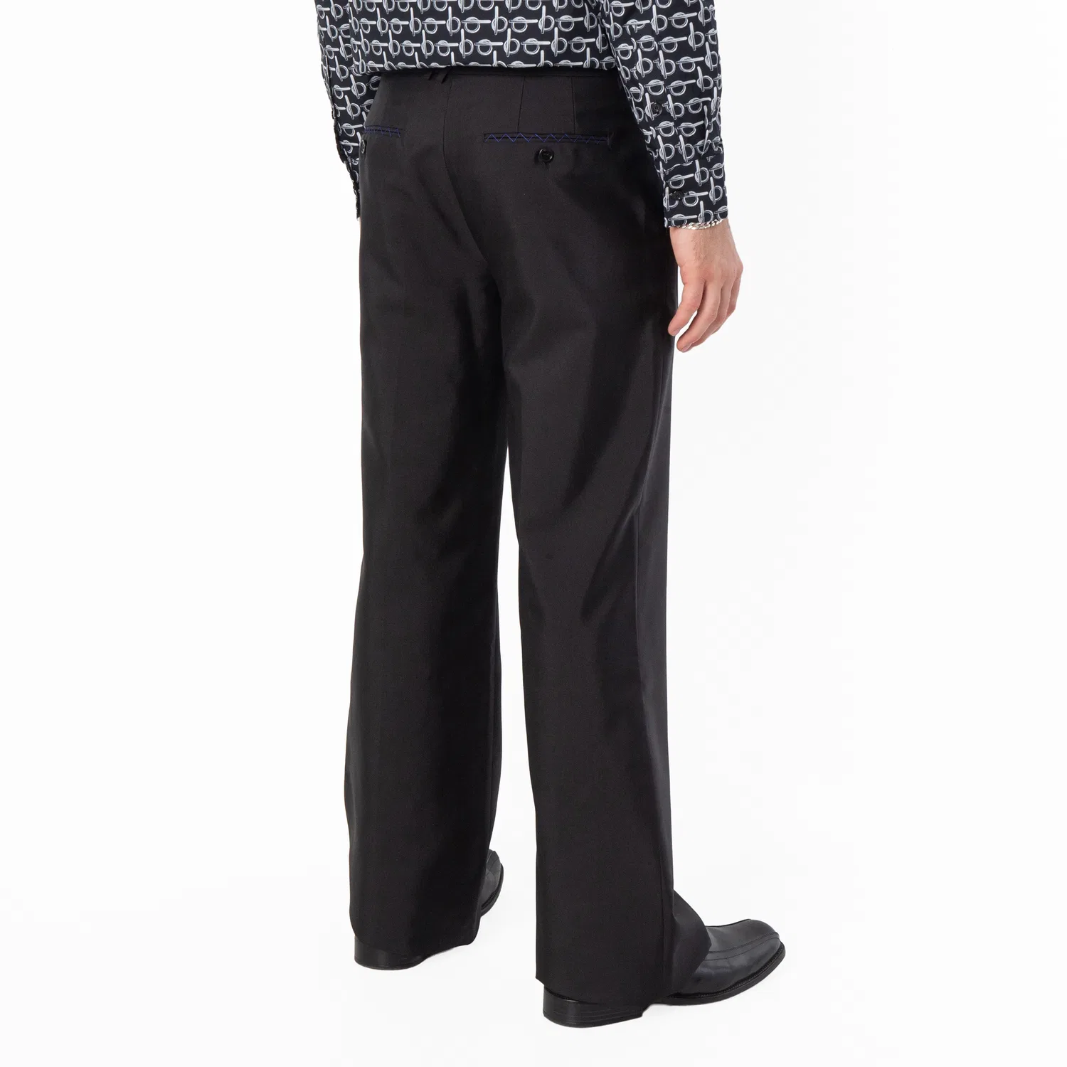 Брюки классические из шерстяной смеси Wool-Blend Tailored Trousers Burberry, Black — фото 3