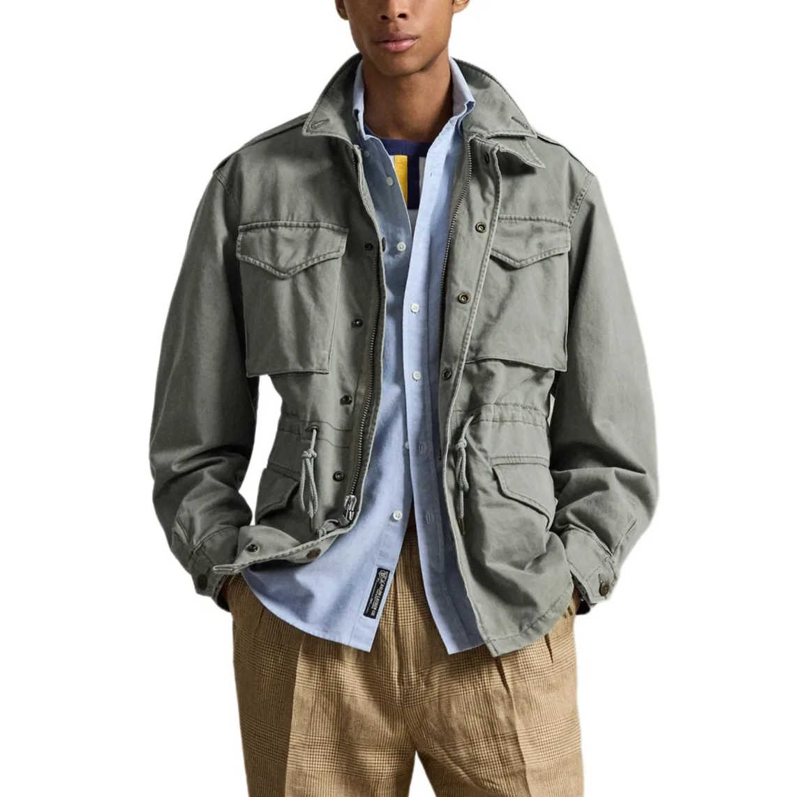 Мужская куртка с лацканами, приталенная, Polo Ralph Lauren, Olive Green — фото 4