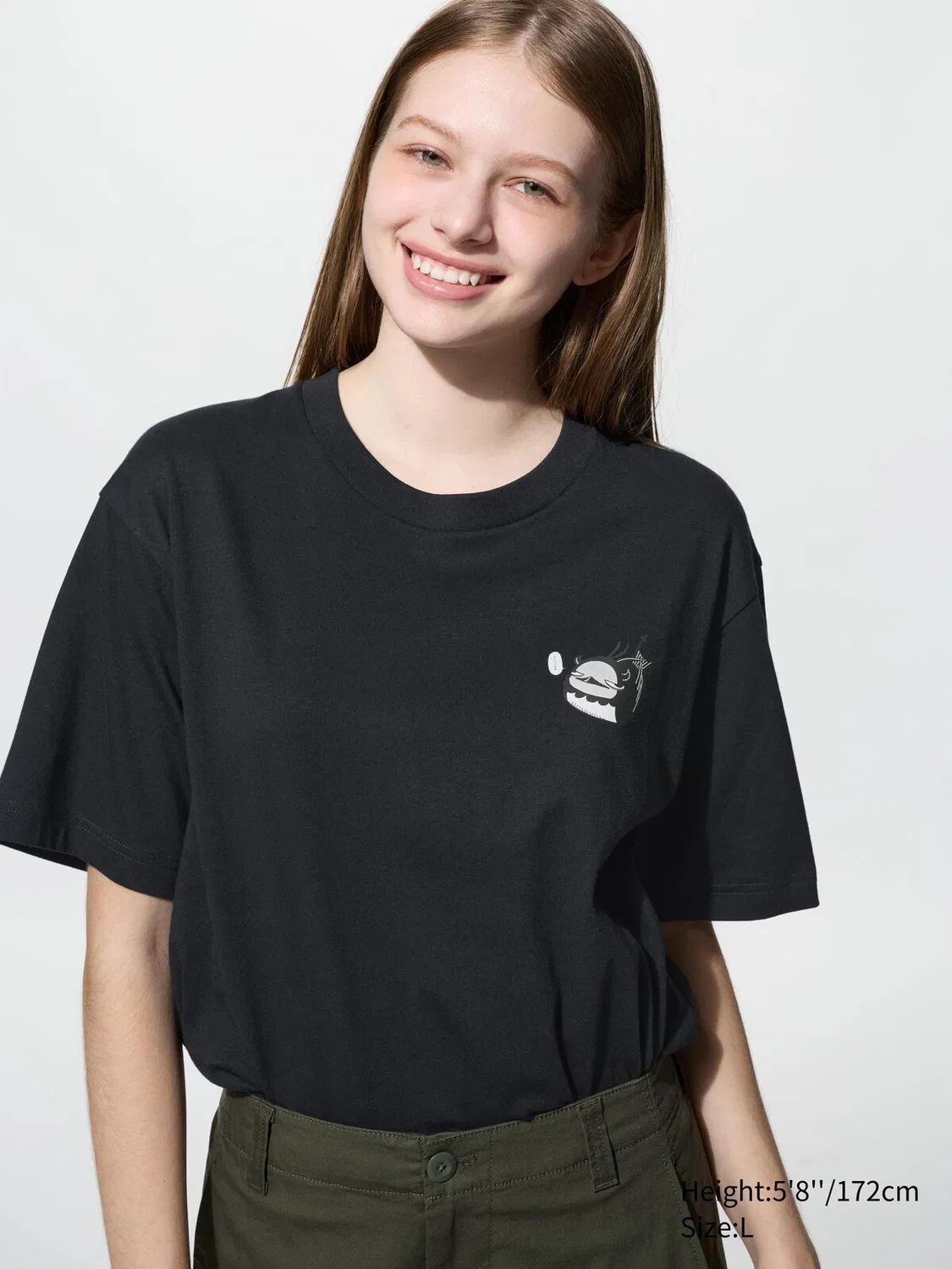 Футболка Uniqlo, с графическим принтом Black Clover, черная — фото 3