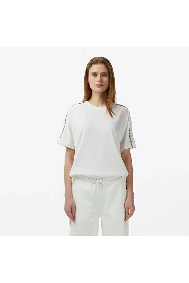 Футболка Lacoste Cream свободного кроя