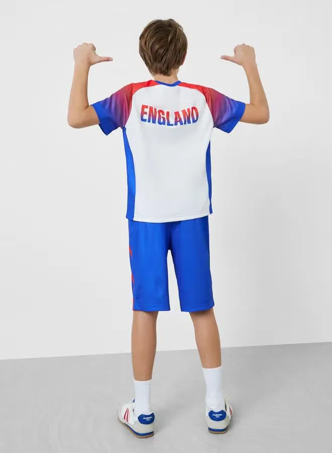 Комплект футболка и шорты с принтом England FIFA футбольный Styli, синий — фото 3