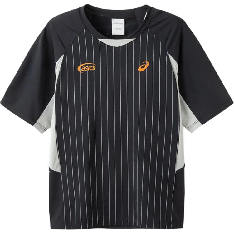 Детская футболка с круглым вырезом, тонкая, из стрейча, Pre School T Shirts, ASICS, 9000 Black