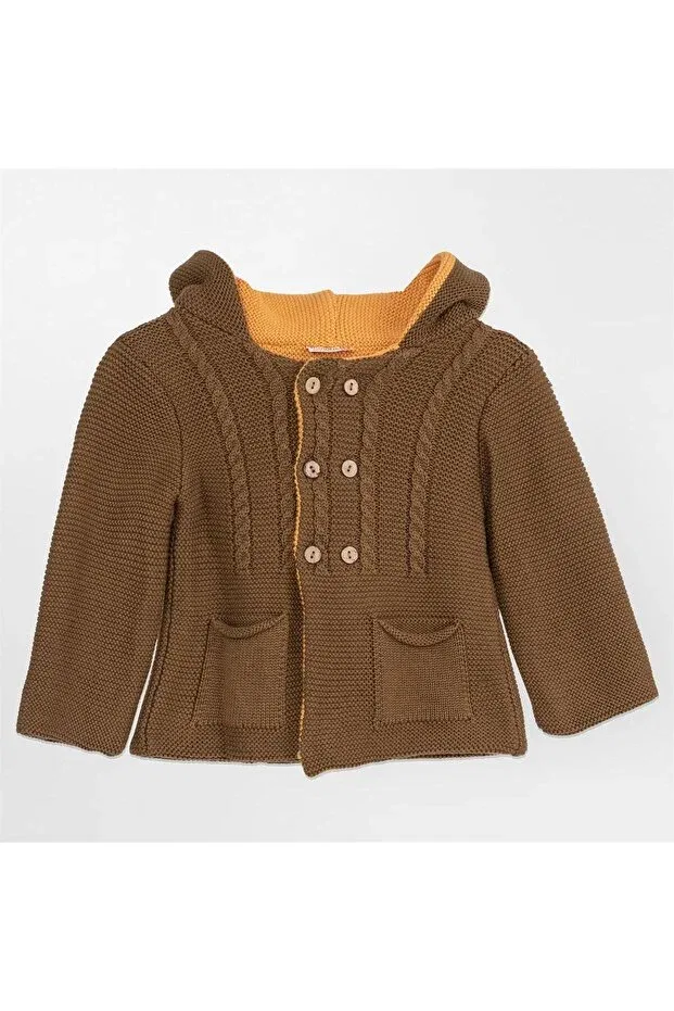 Детское пальто-кардиган с капюшоном Minora, Brown