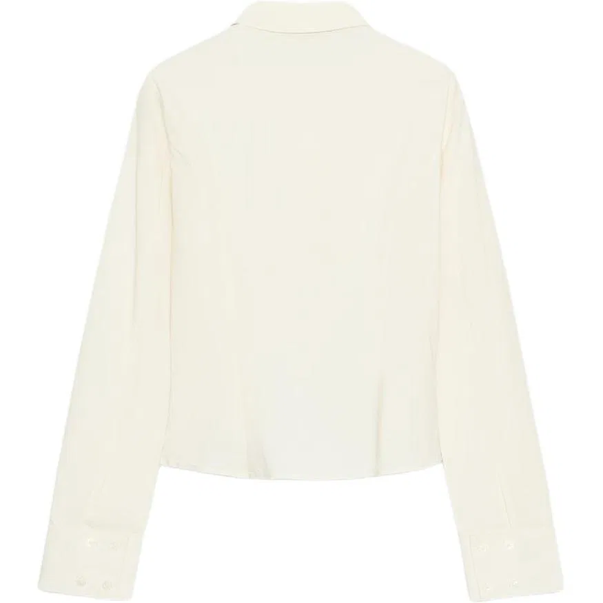 Женская рубашка с отложным воротником Cream ZARA, Cream — фото 3
