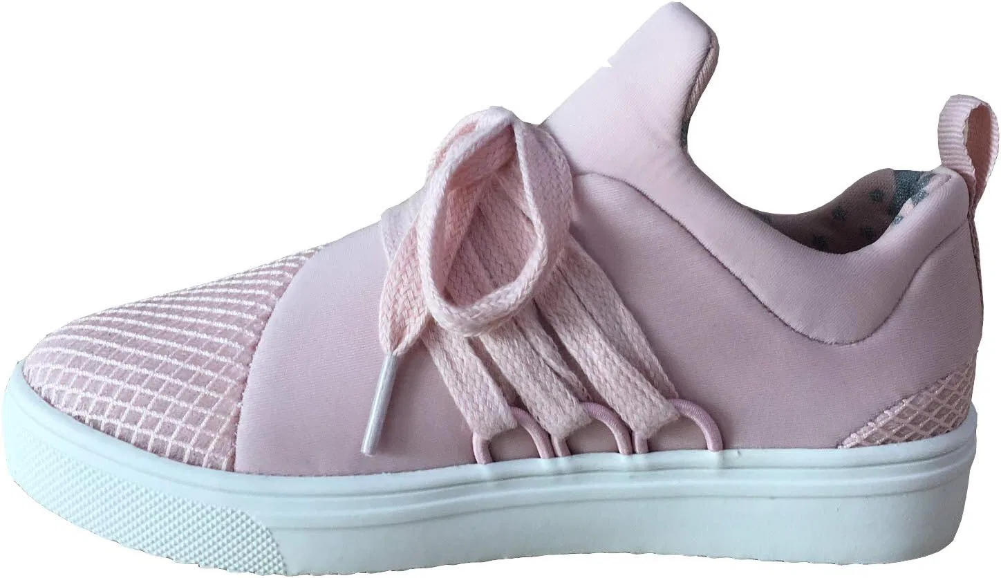 Детские кроссовки-ботинки с кружевной сеткой Slip on Lace Mesh Fashion Sneaker Bootie Wonder Nation, Pink — фото 2