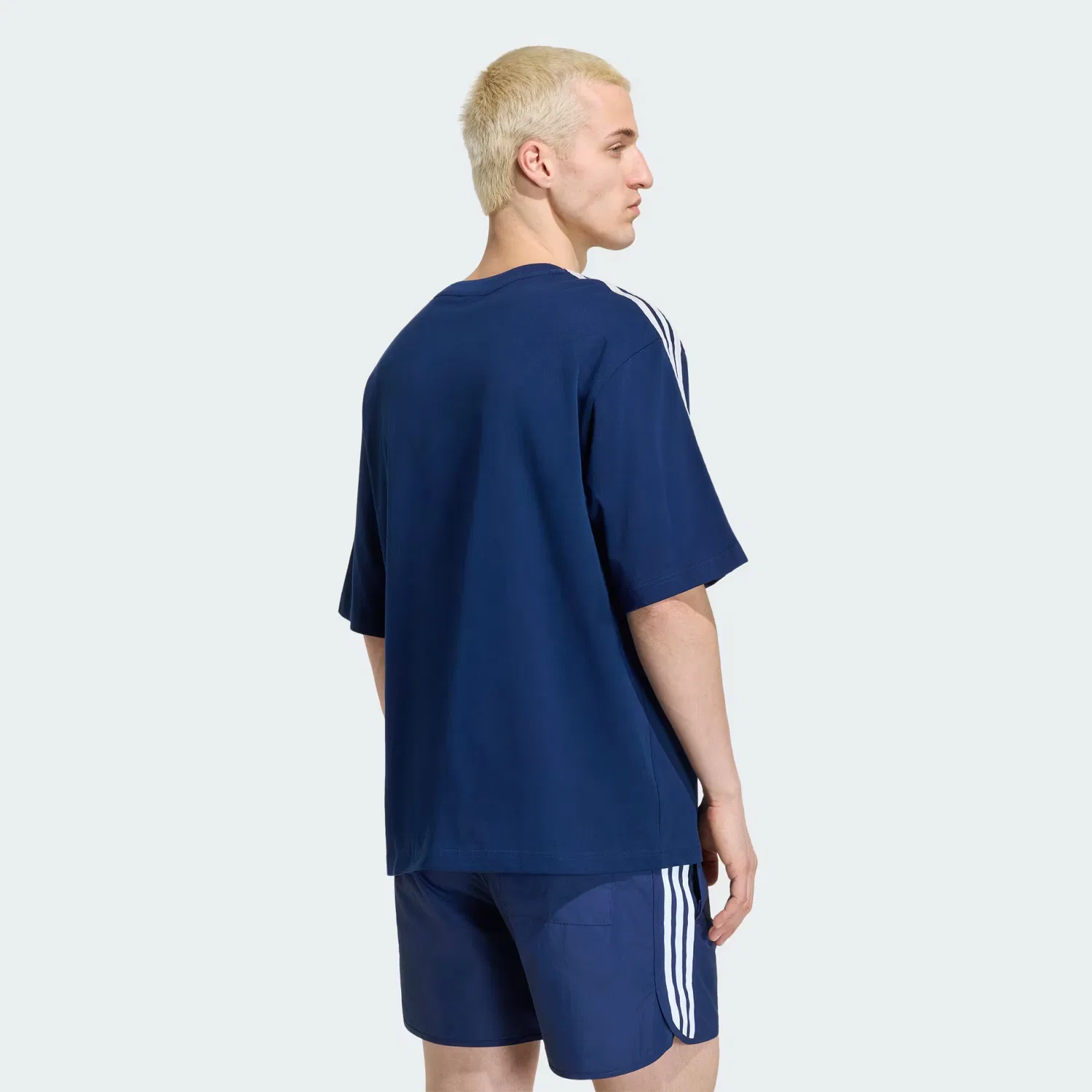 Мужская футболка оверсайз Adicolor 3-Stripes Adidas Originals, Night Indigo — фото 3