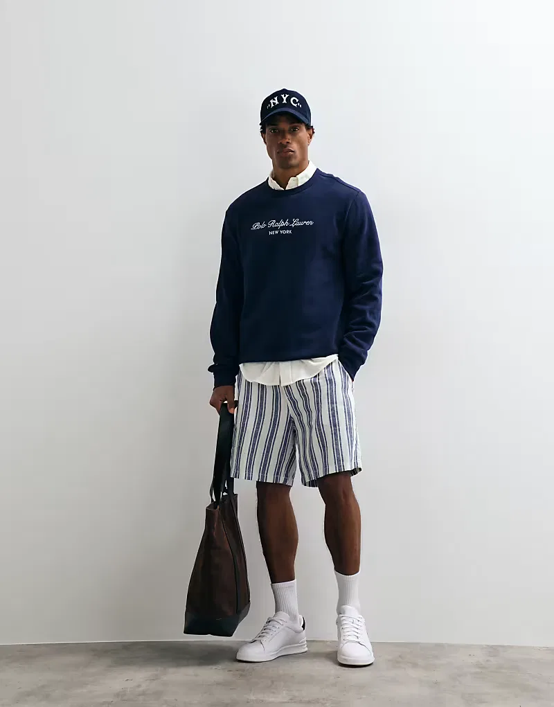 Толстовка Polo Ralph Lauren с крупным логотипом, темно-синий — фото 3