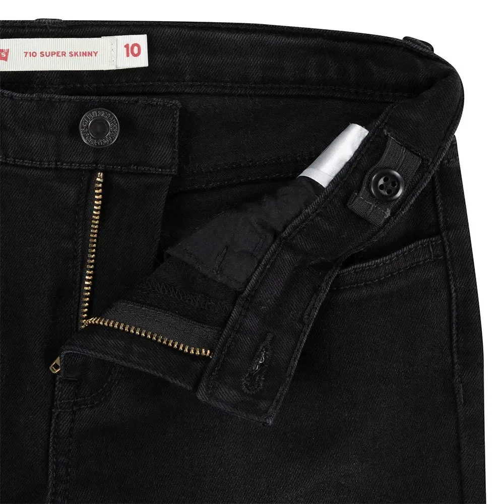 Детские джинсы для девочек скинни Levi's 710 Super Skinny, Black — фото 4
