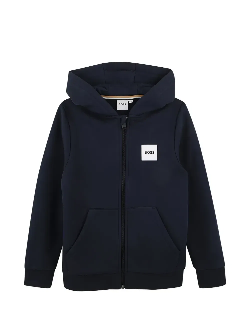 Худи на молнии с нашивкой-логотипом Boss Kidswear, синий
