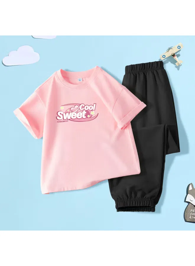Jeanswest Комплект летний хлопковый с коротким рукавом, розовый — фото 2
